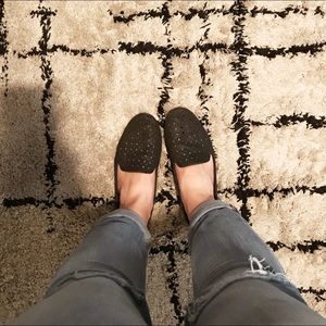 Black perforated loafers